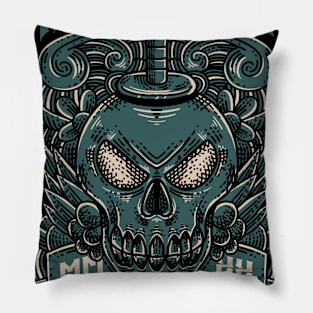 vintage skull Pillow