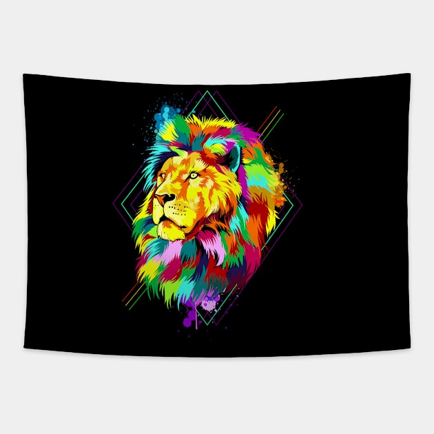 Lion in full Color Tapestry by Kubeck