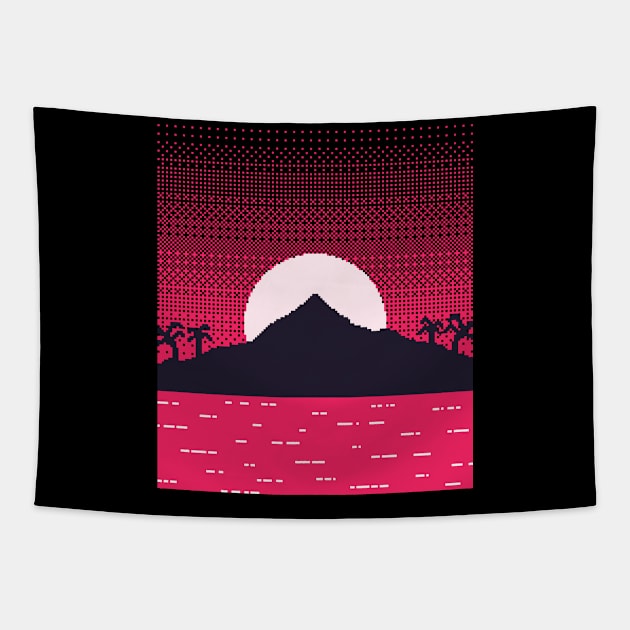 Red Island Nights Tapestry by Zeatt_