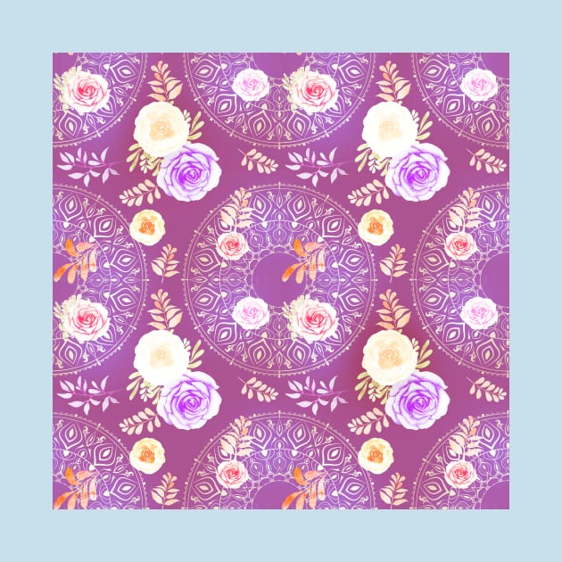 Spring Mandalas and Roses Lavender by sandpaperdaisy