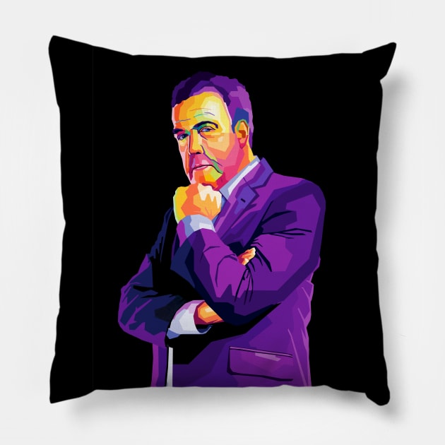 Jeremy Clarkson Pop Art Pillow by Zet Art