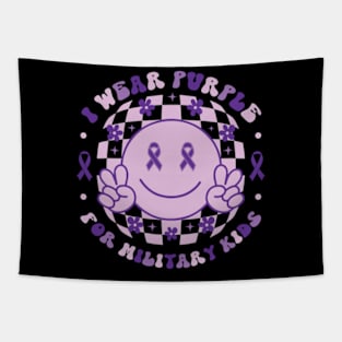 I Wear Purple For Military Kids Tapestry