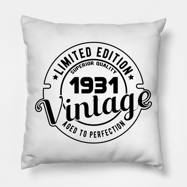 1931 VINTAGE - BIRTHDAY GIFT Pillow by KC Happy Shop