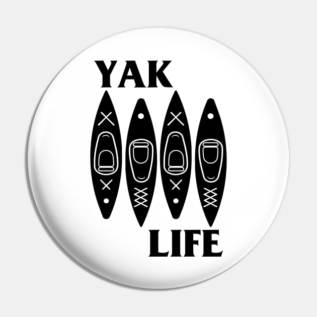 YAK LIFE - Black Flag (Kayaks) Pin by Jill K Design