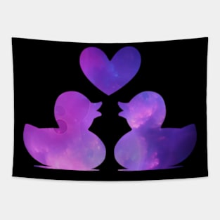 Astral Ducks Heart Love Tapestry