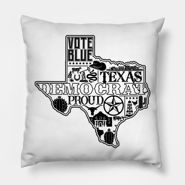 Vote Texas Democrat Pillow by damienmayfield.com