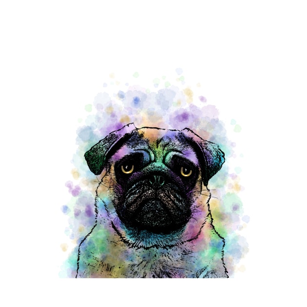 Funny Pug Dog 156 by artbylucie