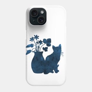 A cat and flowers Phone Case