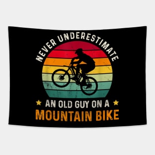 Never Underestimate A Old man With A Bicycle Tapestry