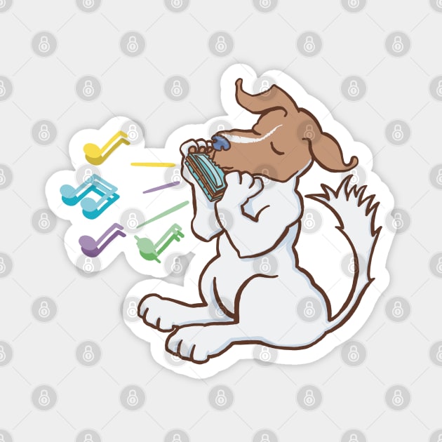 Jack Russell playing an harmonica Magnet by ElectronicCloud