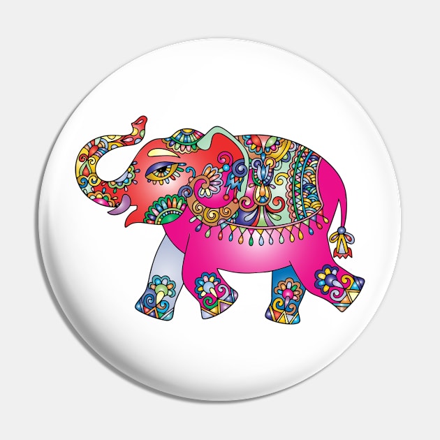 Colorful Elephant Pin by  Colorful&Goldie