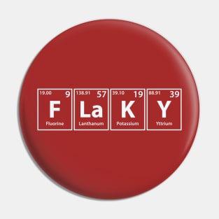 Flaky (F-La-K-Y) Periodic Elements Spelling Pin