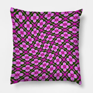 Bright Pink Flower Pattern Pillow