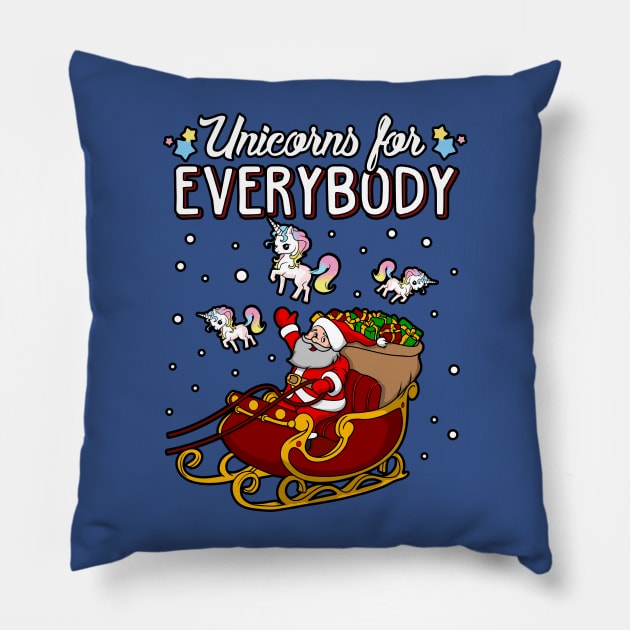 Unicorns For Everybody Christmas Pillow by KsuAnn