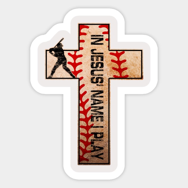 Baseball Cross Sticker