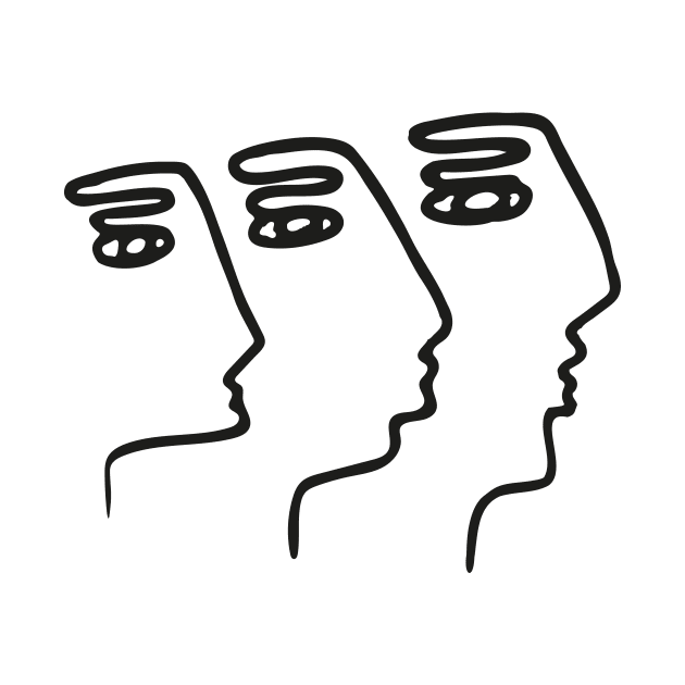 Abstract Faces Fingers Doodle One Line Art by MReinart