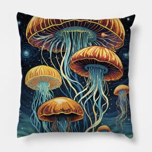 Starry Night Symphony: Van Gogh-Inspired Jellyfish Ballet Pillow