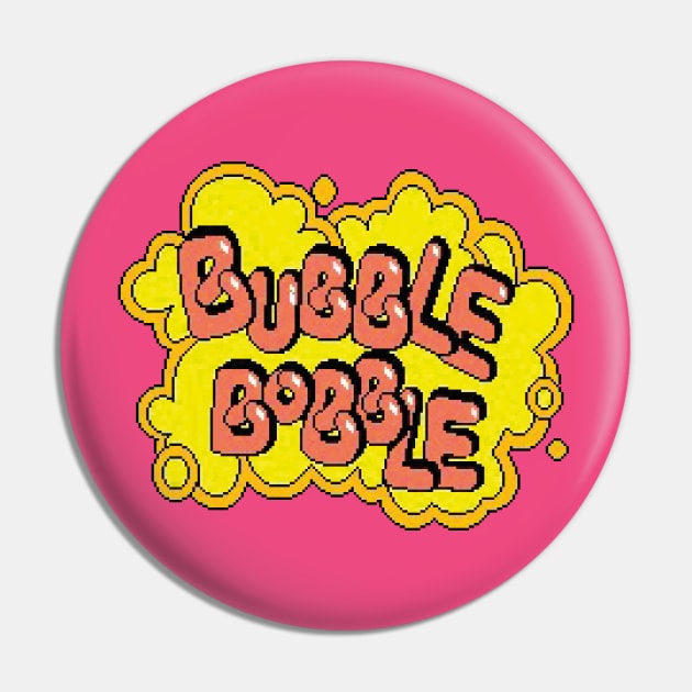 Bubble Bobble Logo Pin by GraphicGibbon