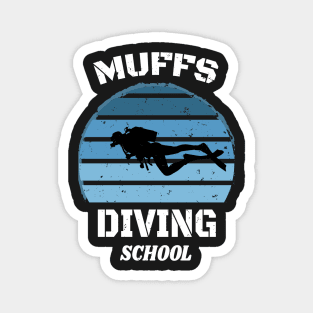 Muffs Diving School - Skull Retro Diving Lover gift Magnet