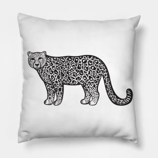 Snow Leopard Ink Art - on light colors Pillow