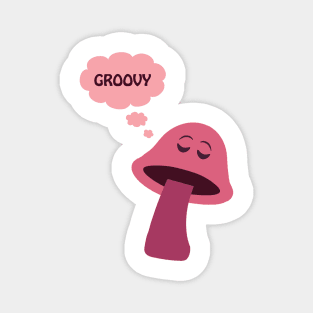 Groovy Mushroom - Pink Magnet