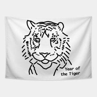 Year of the Tiger Outline Tapestry