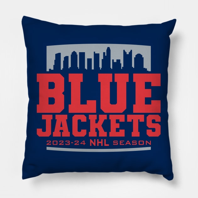 Blue Jackets Hockey 2023-24 Pillow by Nagorniak