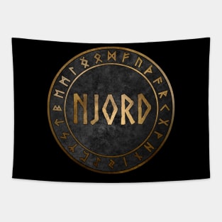 Njord Norse God of the Sea Viking Runes Tapestry