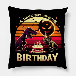 A dark but special birthday. Total solar eclipse birthday Pillow