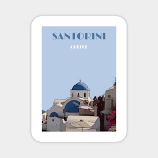 Santorini Travel Poster Print Magnet