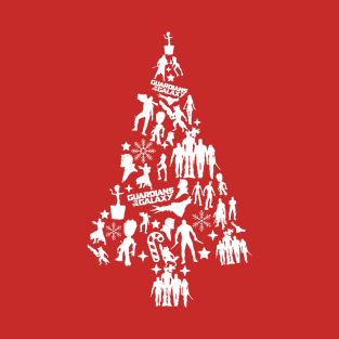 Guardians Of The Galaxy Christmas Tree Silhouette T-Shirt