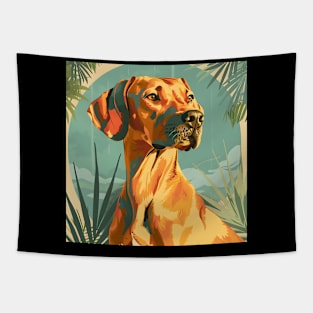 70s Rhodesian Ridgeback Vibes: Pastel Pup Parade Tapestry