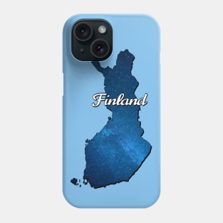 Blue map of Finland Phone Case