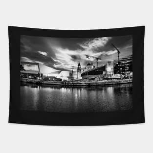 Liverpool skyline at night Tapestry