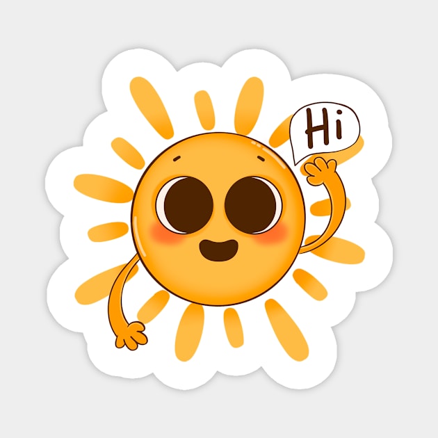 Sun salutation Sun says Hi Magnet by SusanaDesigns