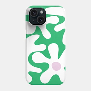 Abstract Flowers Green White Phone Case