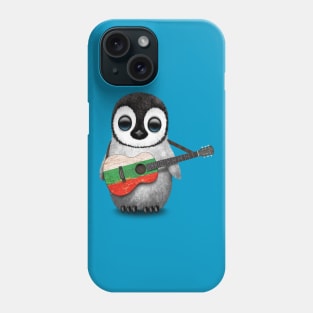 Baby Penguin Playing Bulgarian Flag Guitar Phone Case