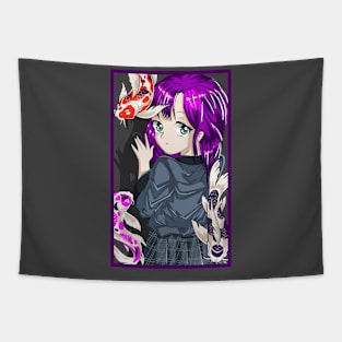 Goth Anime Girl Japanese Aesthetic Anime Otaku Streetwear Tapestry