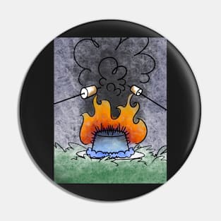 Campfire Birthday Card Pin