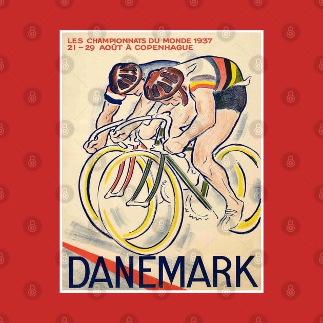 Tour De France Vintage 1937 Danemark Bicycle Racing Print by posterbobs