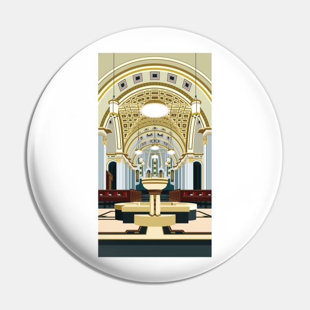 Cathedral Interior Pin by Nathan Watkins Design