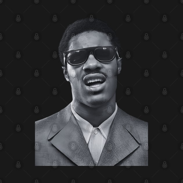 BW Stevie Wonder by Zet Art