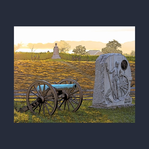 Gettysburg Battlefield Peach Orchard Area - No Lettering by Andy's Art