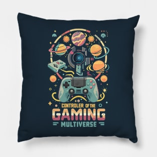 Controller of the Gaming Multiverse futuristic Space themed Gaming #2 Pillow