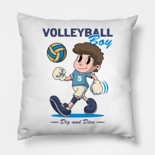 Funny Volleyball Boy Pillow