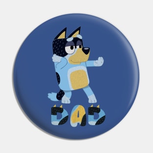 Retro bluey dad Pin