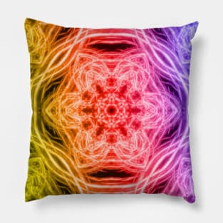 Vibrant rainbow kaleidoscopes Pillow