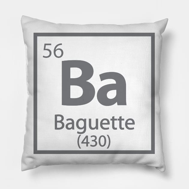 Baguette Element - Food Periodic Table Pillow by TheInkElephant