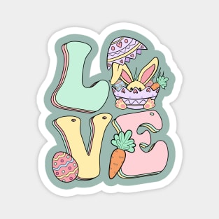 Love Easter Bunny Eggs Cute Colorful Holiday 2024 Magnet