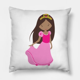 African American Princess, Queen, Crown, Ball Gown Pillow